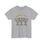 Roarie Time Tee in Sport Grey – three-peat fan T-shirt with gold lettering and three silver trophies